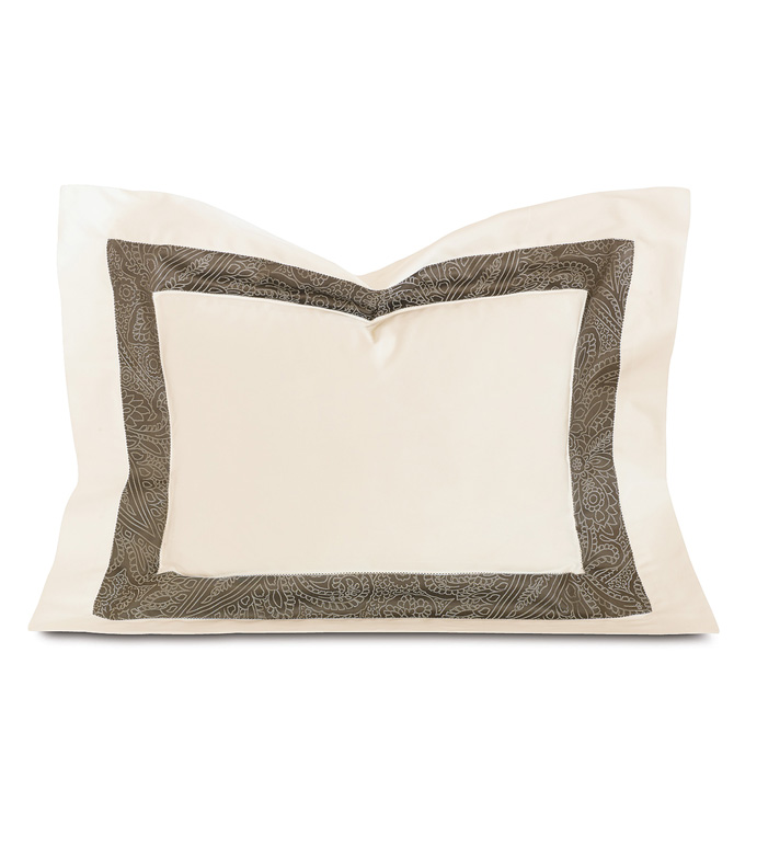 CORNICE IVORY/TRUFFLE BOUDOIR SHAM - ,