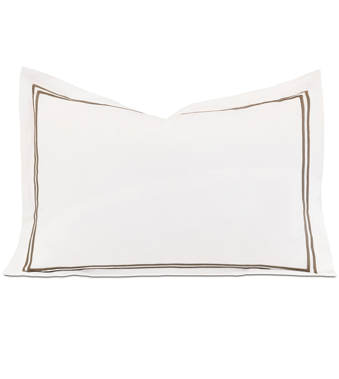 Enzo White/Brown Boudoir Sham - ,