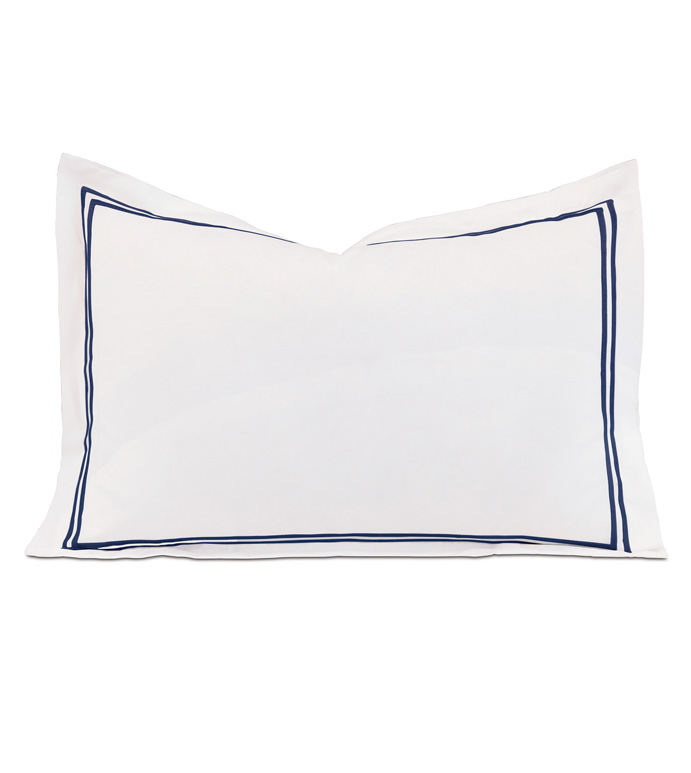 ENZO WHITE/NAVY BOUDOIR SHAM - ,