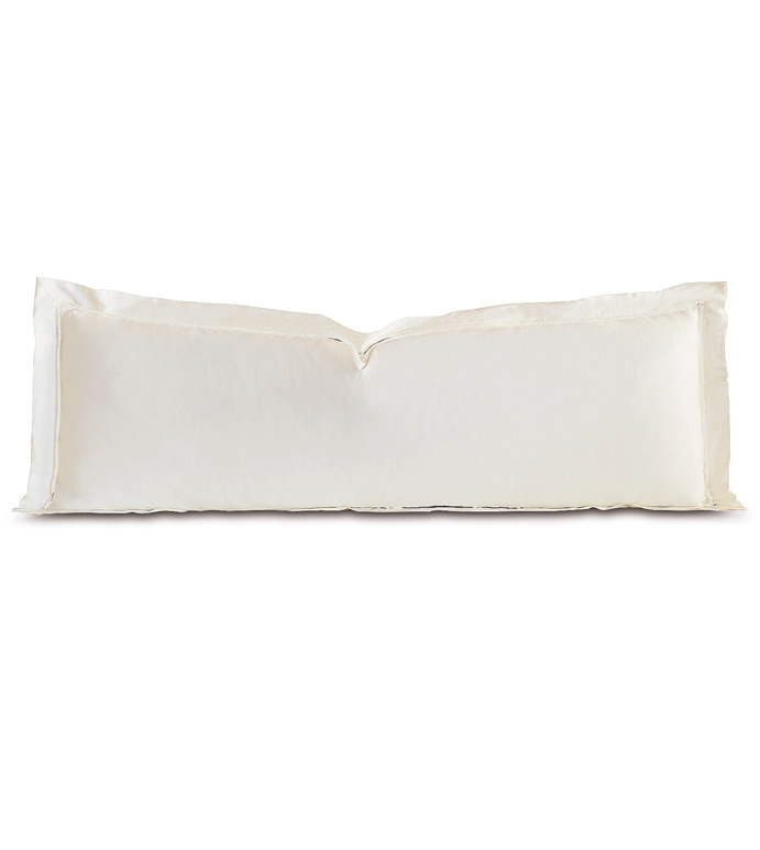 Linea Velvet Ribbon Grand Sham In Ivory & White - ,