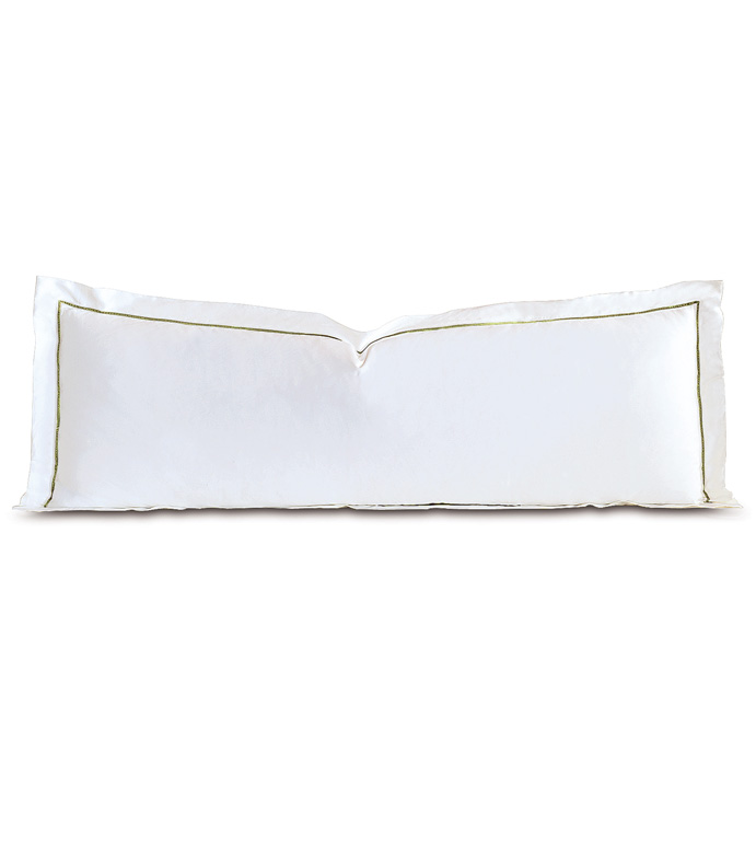 Linea Velvet Ribbon Grand Sham In White & Aloe - ,