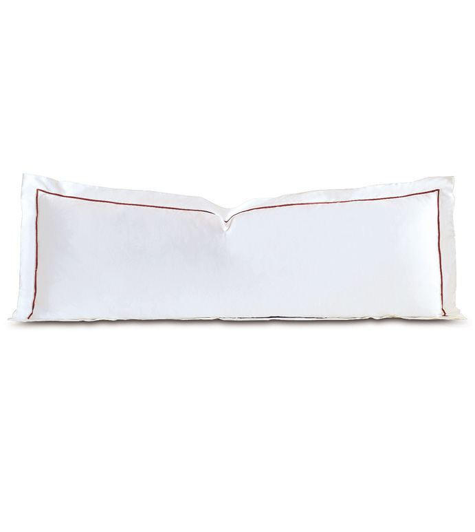 Linea Velvet Ribbon Grand Sham In White & Shiraz - ,