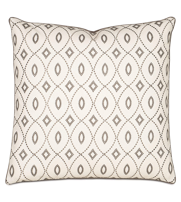 Danes Stone With Mini Welt - PILLOW,CONTEMPORARY PILLOW,TOSS CUSHION,THROW PILLOW,SQUARE PILLOW,CUSTOMIZABLE PILLOW,DOUBLE SIDED PILLOW,WHIMSICAL PILLOW,CELERIE KEMBLE PILLOW,ZIPPER CLOSURE PILLOW,