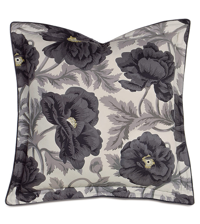 Poppy Smoke WITH flange - PILLOW,TOSS CUSHION,THROW PILLOW,SQUARE PILLOW,FLORAL PILLOW,CUSTOMIZABLE PILLOW,DOUBLE SIDED PILLOW,WHIMSICAL PILLOW,CELERIE KEMBLE PILLOW,ZIPPER CLOSURE PILLOW,TRADITIONAL PILLOW