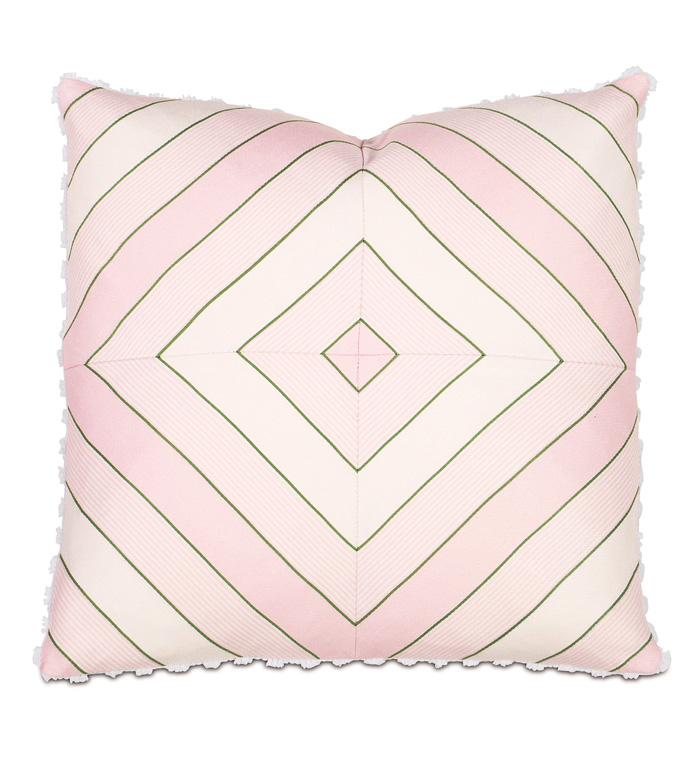 Budding Spring Dec Pillow A - PILLOW,BED PILLOW,PRINTED PILLOW,WHIMSICAL PILLOW,FEMINE PILLOW,FEATHER PILLOW,THROW PILLOW,ACCENT PILLOW,DECORATIVE PILLOW,CUSTOMIZABLE PILLOW,RIC RAC PILLOW,PINK PILLOW