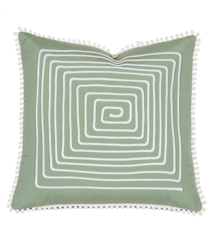 Sail Celadon WITH loop trim - PILLOW,OUTDOOR PILLOW,CELADON PILLOW,LOOP TRIM PILLOW,TOSS CUSHION,THROW PILLOW,MILDEW PROOF PILLOW,CUSTOMIZABLE PILLOW,DOUBLE SIDED PILLOW,WHIMSICAL PILLOW,CELERIE KEMBLE PILLOW