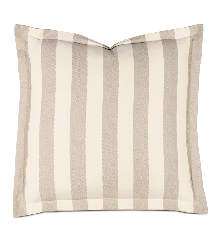 Bramble Euro Sham - PILLOW,EURO SHAM,STRIPPED PILLOW,SQUARE PILLOW,TOSS CUSHION,THROW PILLOW,ACCENT PILLOW,TONE ON TONE COVERED PILLOW,CUSTOMIZED PILLOW,DECORATIVE PILLOW,TAUPE ACCCENT PILLOW