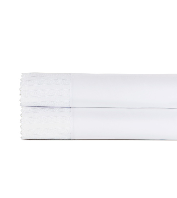 Abingdon White Flat Sheet - flat sheet,queen flat sheet,classic white sheet,washable flat sheet,lace flat sheet,high thread count flat sheet,egyptian cotton flat sheet,luxury linen,luxury flat sheet,bedding