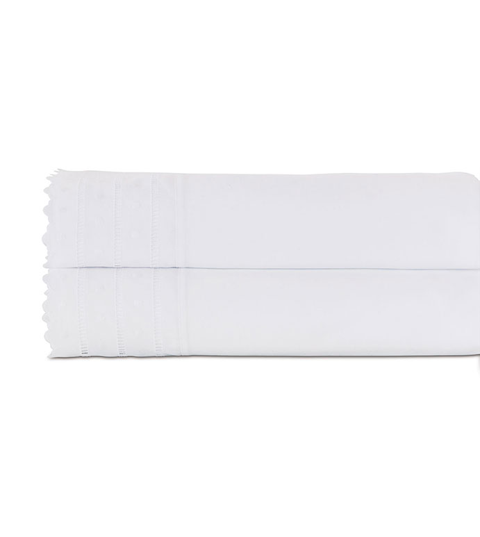 Harper White Flat Sheet - flat sheet,queen flat sheet,classic white sheet,washable flat sheet,lace flat sheet,high thread count flat sheet,egyptian cotton sheet,luxury linen,luxury flat sheet,top of bed