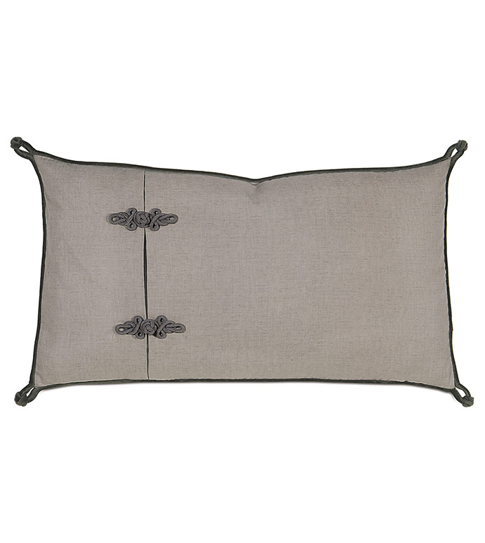 Midnight Poppy King Sham left - pillow,throw pillow,king pillow,contemporary pillow,rectangle pillow,decorative pillow,king sham pillow,left king sham pillow,feather pillow,zipper closure pillow,gray king sham