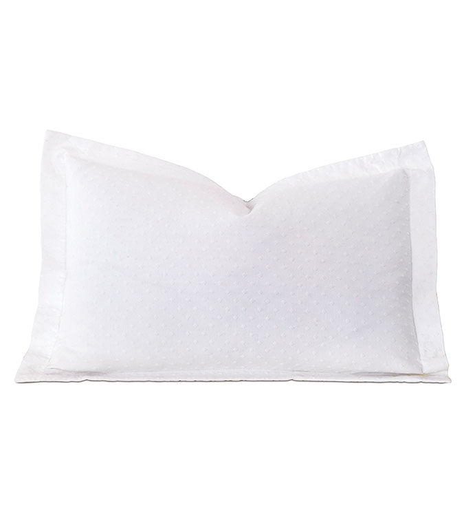 Sweetness Queen Sham - pillow,throw pillow,matelasse pillow,queen pillow,rectangle pillow,decorative pillow,queen sham pillow,queen accent pillow,customizable pillow,white pillow,polka dot sham