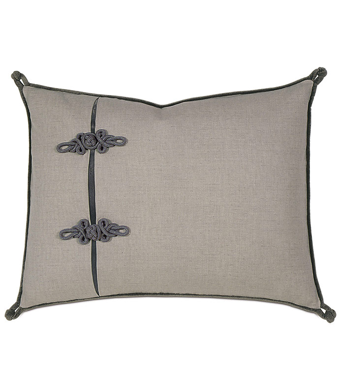 Midnight Poppy Standard Sham left - PILLOW,CONTEMPORARY PILLOW,STANDARD SHAM PILLOW,LINEN PILLOW,RECTANGLE PILLOW,THROW PILLOW,LEFT SHAM,DEORATIVE PILLOW,FEATHER PILLOW,CUSTOMIZABLE PILLOW,ZIPPER CLOSURE PILLOW