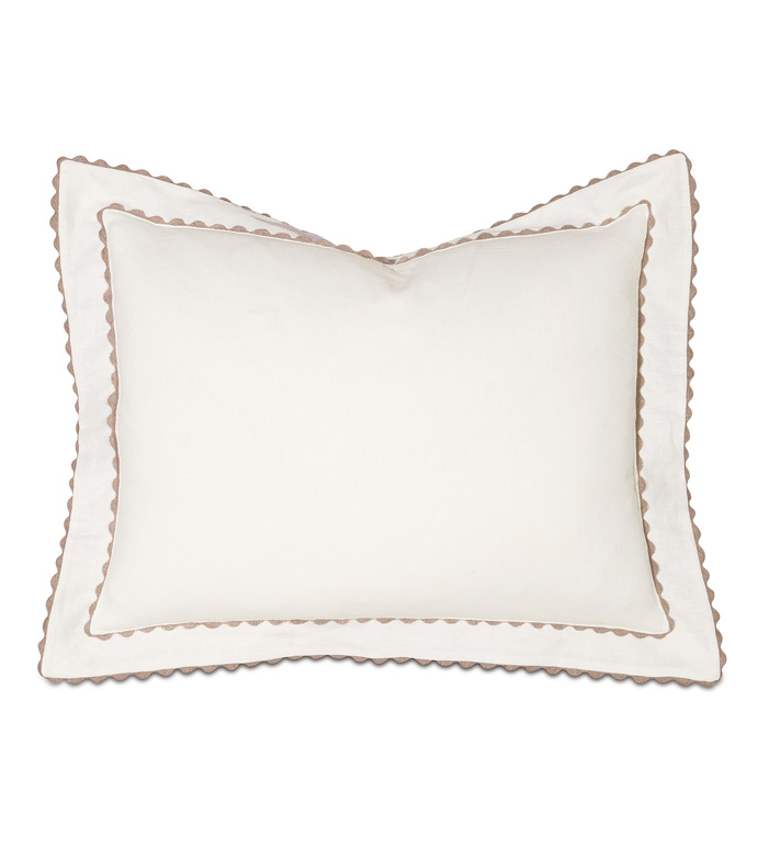 Bramble Standard Sham - PILLOW,RIC RAC PILLOW,STANDARD SHAM PILLOW,BEIGE PILLOW,RECTANGLE PILLOW,THROW PILLOW,ACCENT PILLOW,DEORATIVE PILLOW,FEATHER PILLOW,CUSTOMIZABLE PILLOW,ZIPPER CLOSURE PILLOW