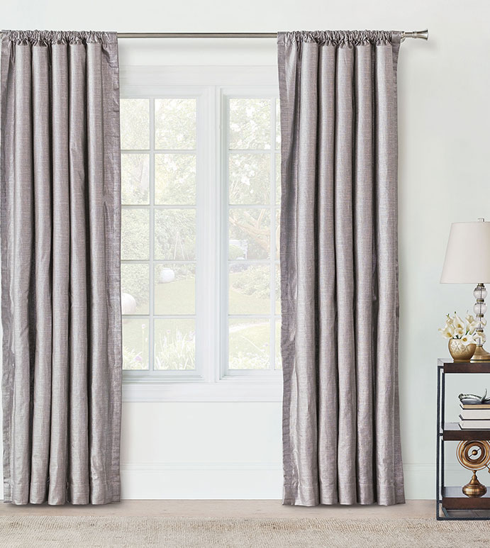 Reflection Taupe Curtain Panel - SILVER,TAUPE,GREY,DESIGN,GLAM,MODERN,METALLIC,BEDROOM,LUXURY BEDDING,INTERIOR DESIGN,MODERN,ROD POCKET,DRAPERY,CURTAIN,PANEL,WINDOW,WINDOW TREATMENT,SHINY,FEMININE,SOLID