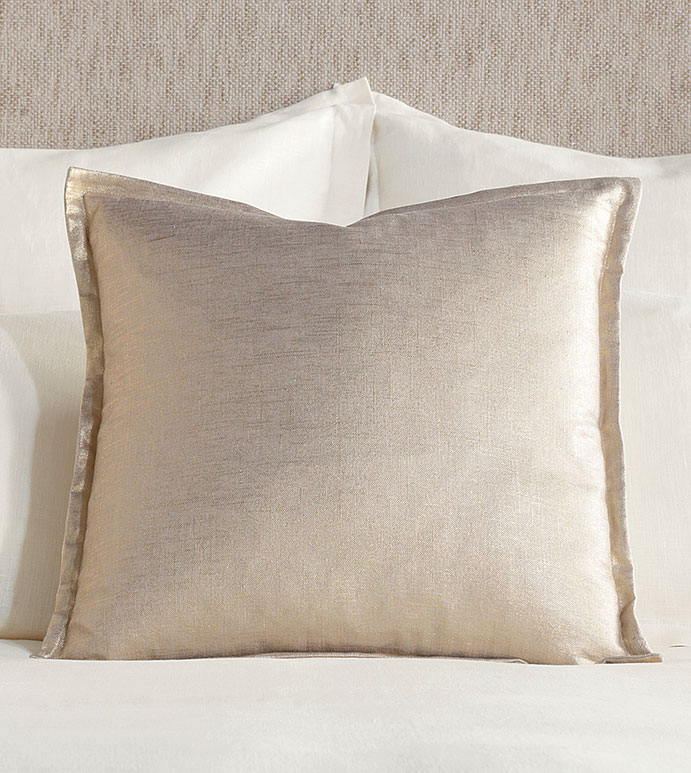 Adrienne Metallic Decorative Pillow In Gold - ,