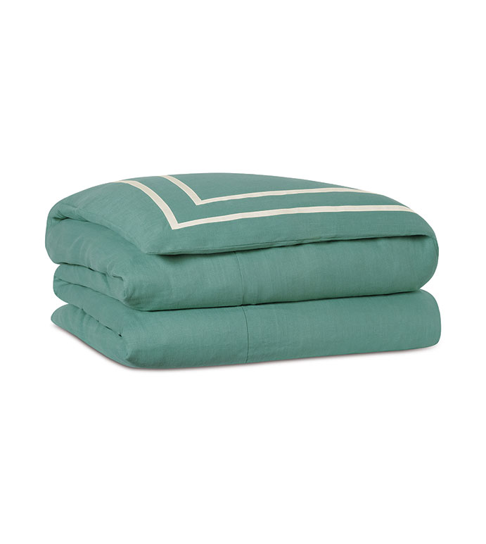 Resort Aqua Fret Duvet Cover - ,