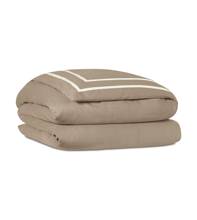 Resort Bisque Fret Duvet Cover - ,