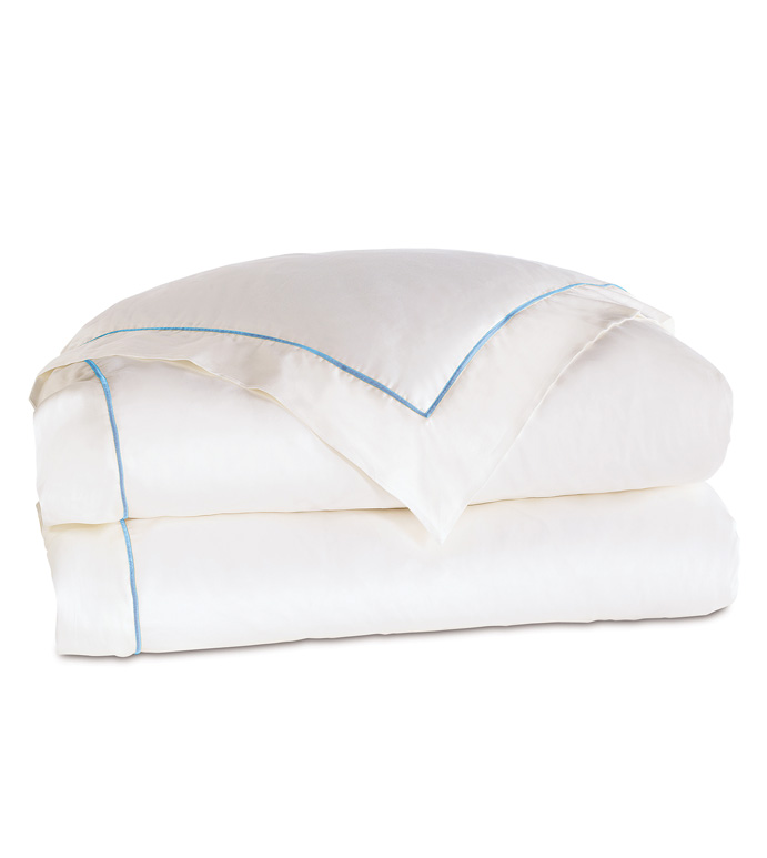 LINEA WHITE/AZURE DUVET COVER - ,