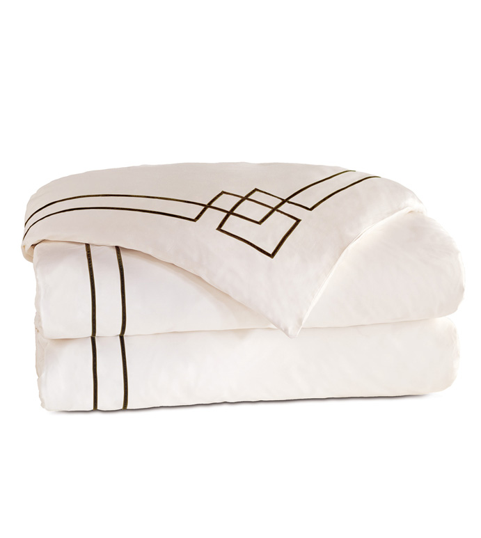 GRAFICO IVORY/WALNUT DUVET COVER - ,