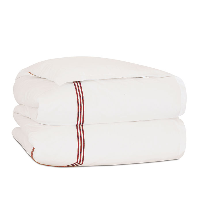 TESSA IVORY/SCARLET DUVET COVER - ,
