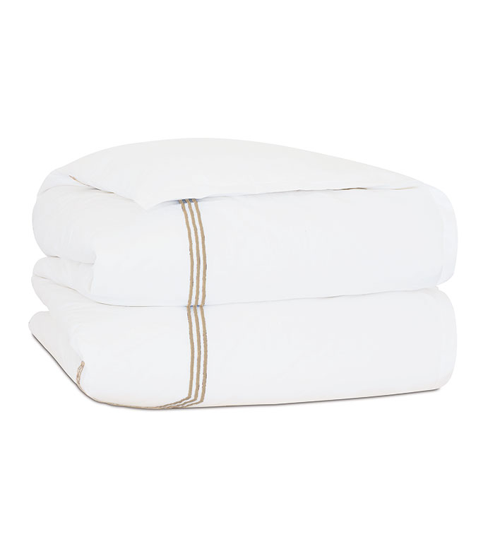 TESSA WHITE/BISQUE DUVET COVER - ,
