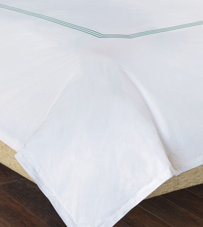 Tessa White/Lake Duvet Cover - ,