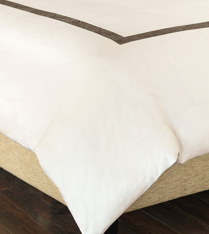 CORNICE IVORY/TRUFFLE DUVET COVER - ,