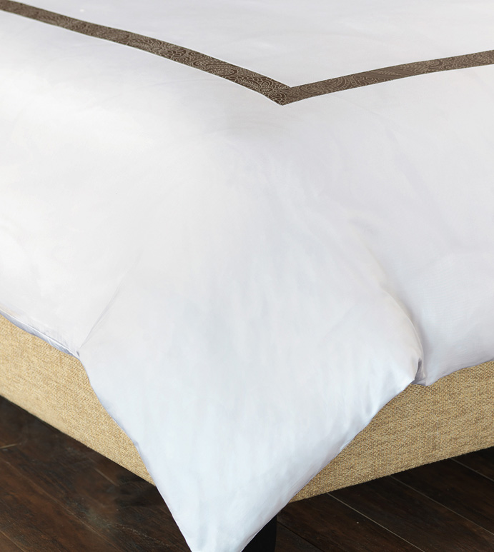 CORNICE WHITE/TRUFFLE DUVET COVER - ,