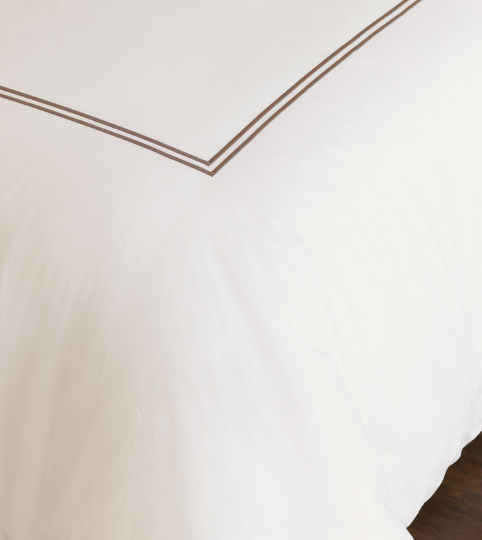 Enzo Ivory/Brown Duvet Cover - ,