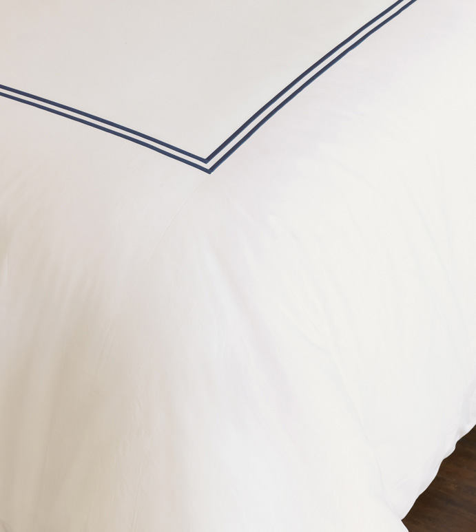ENZO IVORY/NAVY DUVET COVER - ,