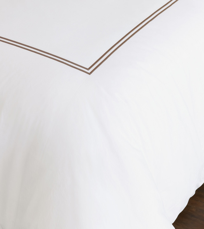ENZO WHITE/BROWN DUVET COVER - ,