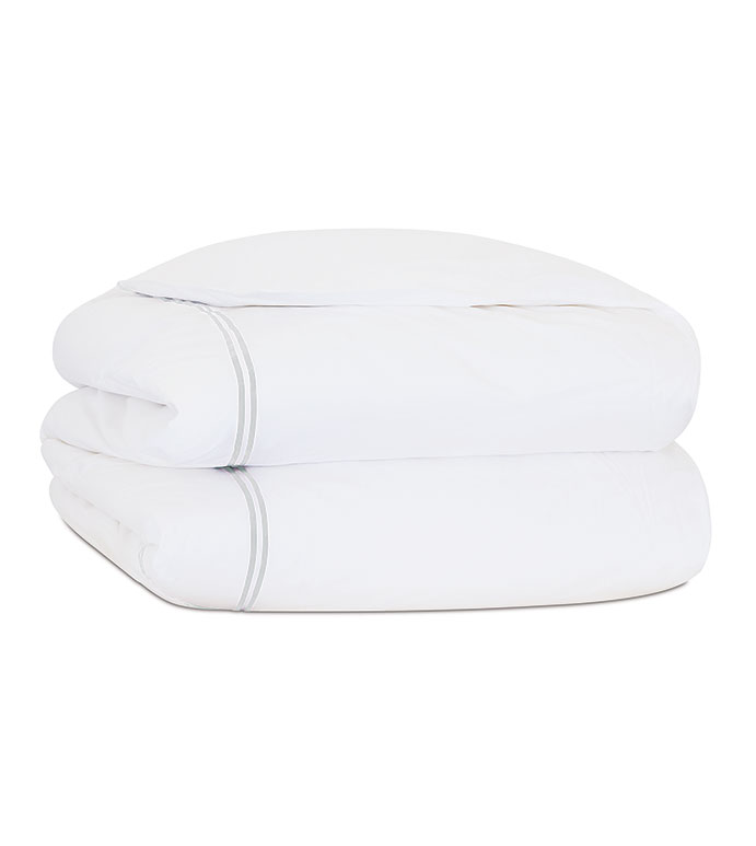 ENZO WHITE/SILVER DUVET COVER - ,