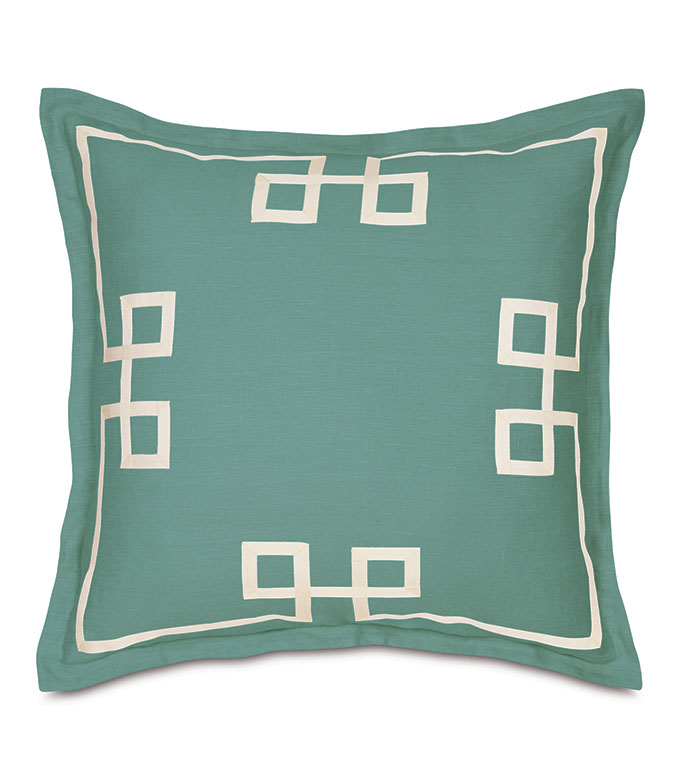 Resort Aqua Fret Euro Sham - ,