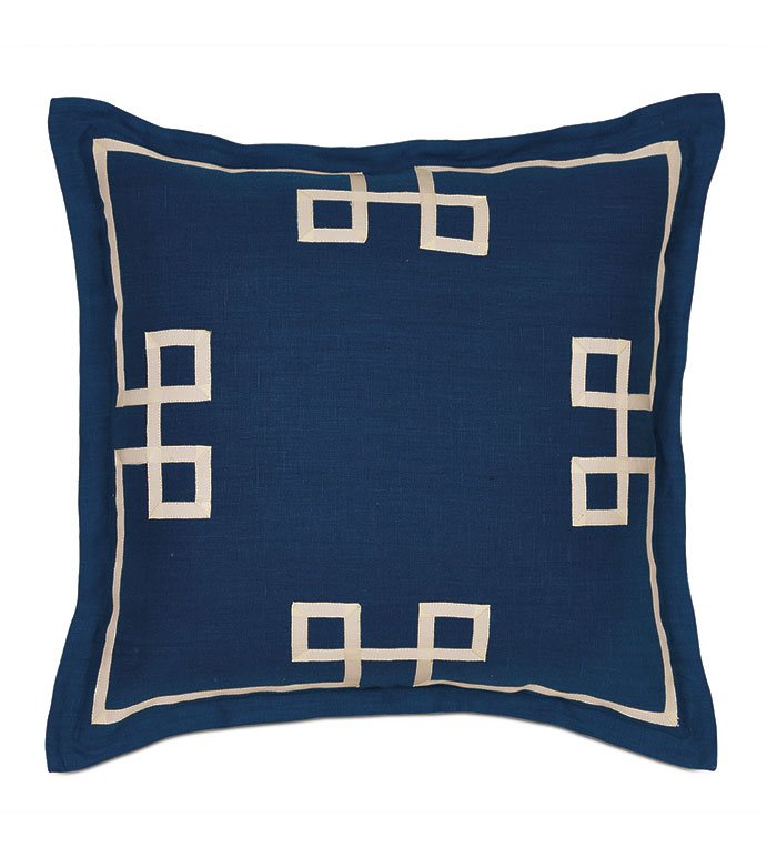 Resort Indigo Fret Euro Sham - ,
