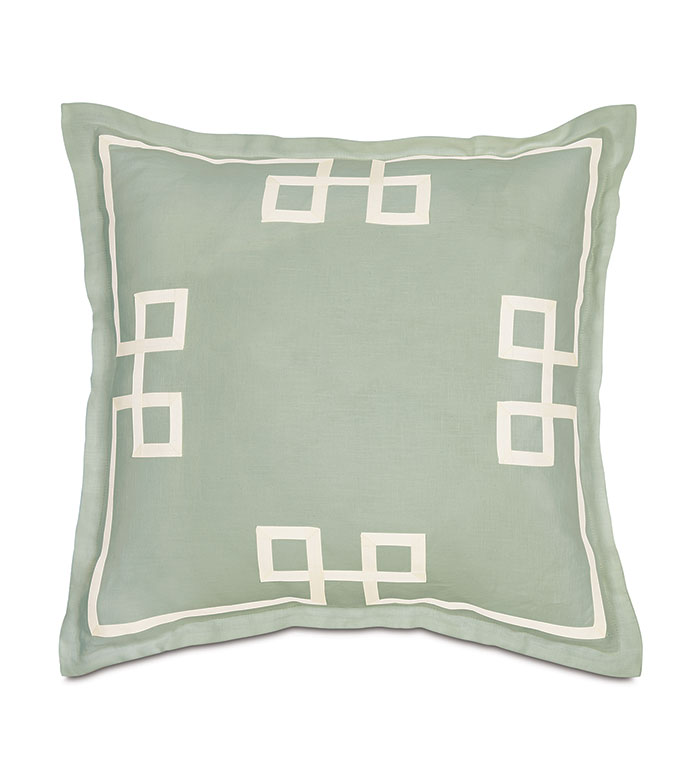 Resort Mint Fret Euro Sham - ,