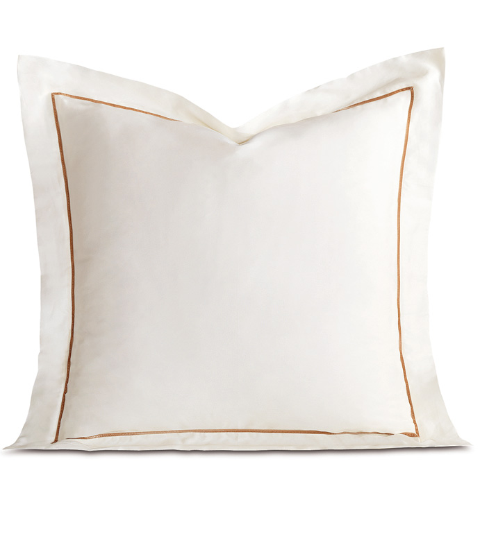 Linea Velvet Ribbon Euro Sham In Ivory & Antique - ,