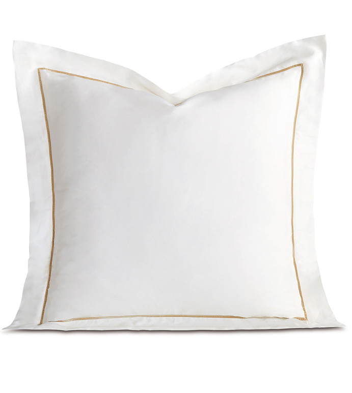 Linea Velvet Ribbon Euro Sham In White & Sable - ,