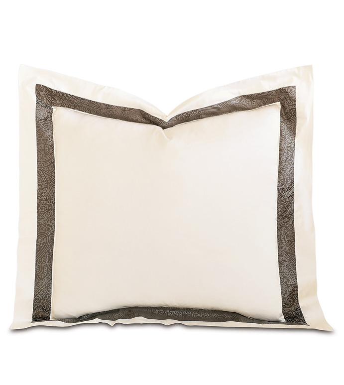 CORNICE IVORY/TRUFFLE EURO SHAM - ,