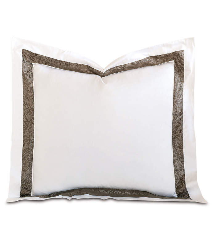 CORNICE WHITE/TRUFFLE EURO SHAM - ,