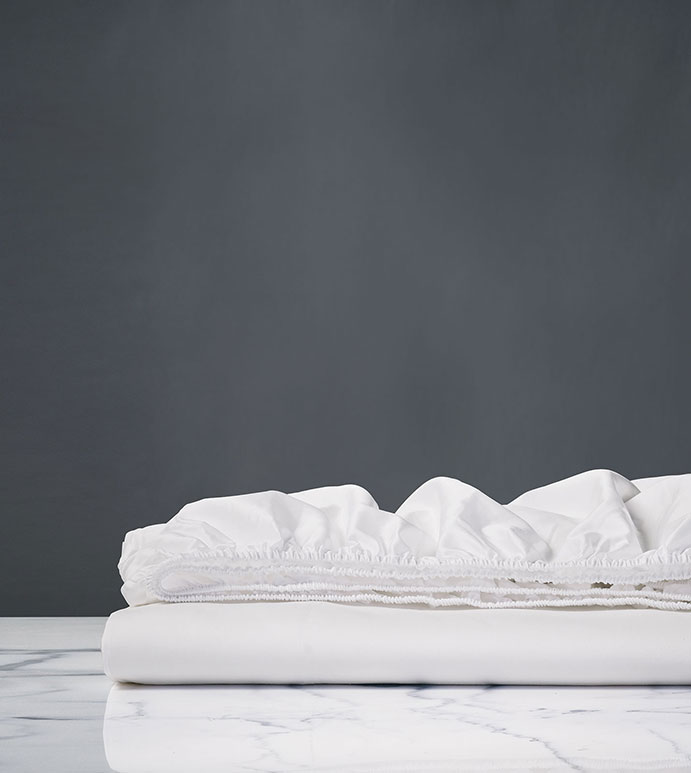 LUSSO WHITE FITTED SHEET