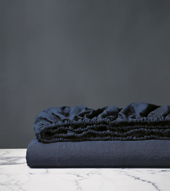 Shiloh Indigo Fitted Sheet