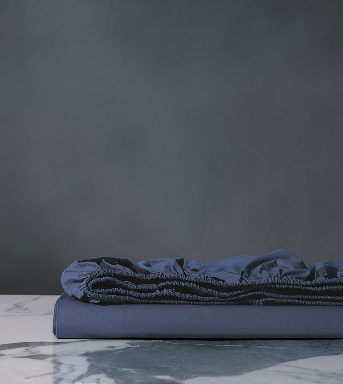 PALMA AZURE PERCALE FITTED SHEET