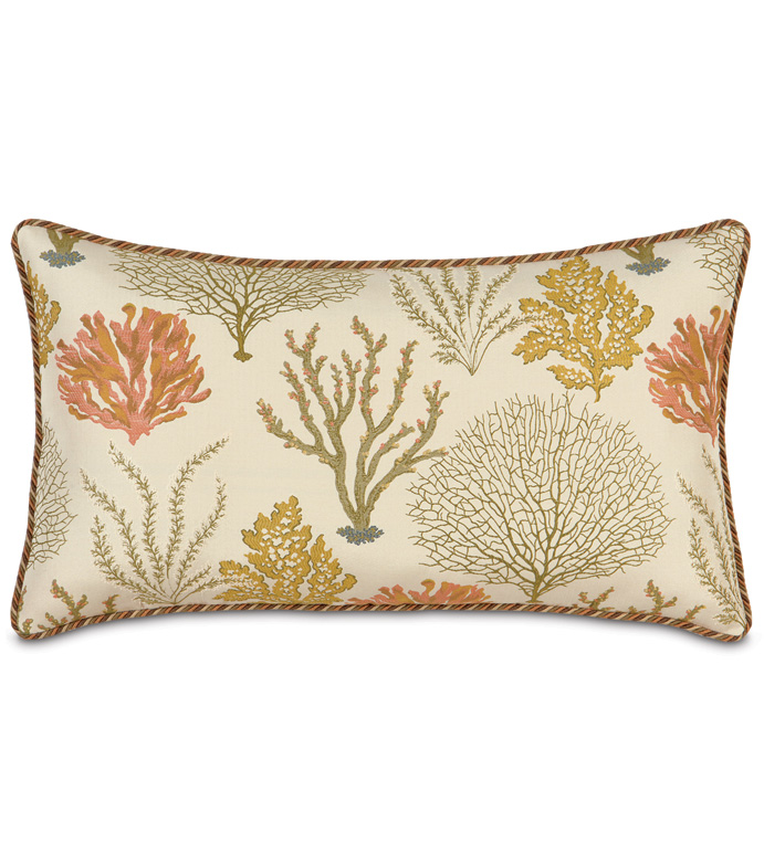 CAICOS KING SHAM - SEA THEMED PILLOW,BEACH STYLE PILLOW,TROPICAL PILLOW,EARTH TONED,UNDER THE SEA PILLOW,BEACH HOUSE PILLOW,CORAL,CASUAL TROPICAL,GREEN AND TAN,TROPICAL KING SHAM,NATURAL COLOR