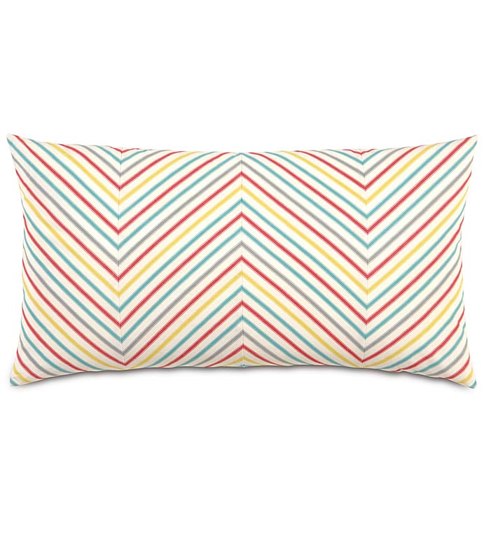 AFTON SHERBERT KING SHAM - CANDY STRIPE PILLOW,RAINBOW PILLOW,CHEVRON PILLOW,RAINBOW,COLORFUL,GIRLS ROOM PILLOW SHAM,STRIPED,KIDS PILLOW,COLORFUL KING SHAM,CHEVRON KING SHAM,WHITE,RED,YELLOW,BLUE,GRAY