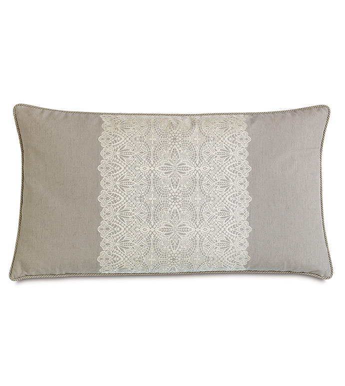 Thayer Silver King Sham - pillow,tradtional pillow,throw pillow,king pillow,lace pillow,decorative pillow,king sham pillow,silver pillow,customizable pillow,accent pillow,doublesided pillow,toss cushion