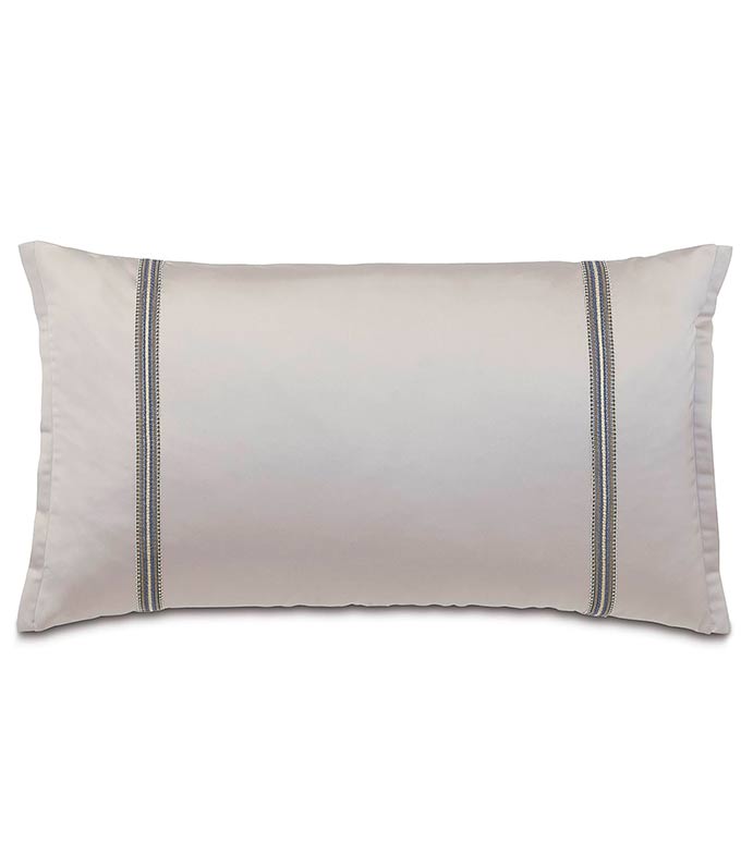 Daza Mink King Sham - SILVER,TAUPE,GREY,WELT,PILLOW,PATTERN,DESIGN,GLAM,MODERN,TRIM,ACCENT,METALLIC,BEDROOM,BED,LUXURY BEDDING,INTERIOR DESIGN,SHAM,ROW,STRIPE,SOLID,KING,FLANGE,PILLOWCASE,