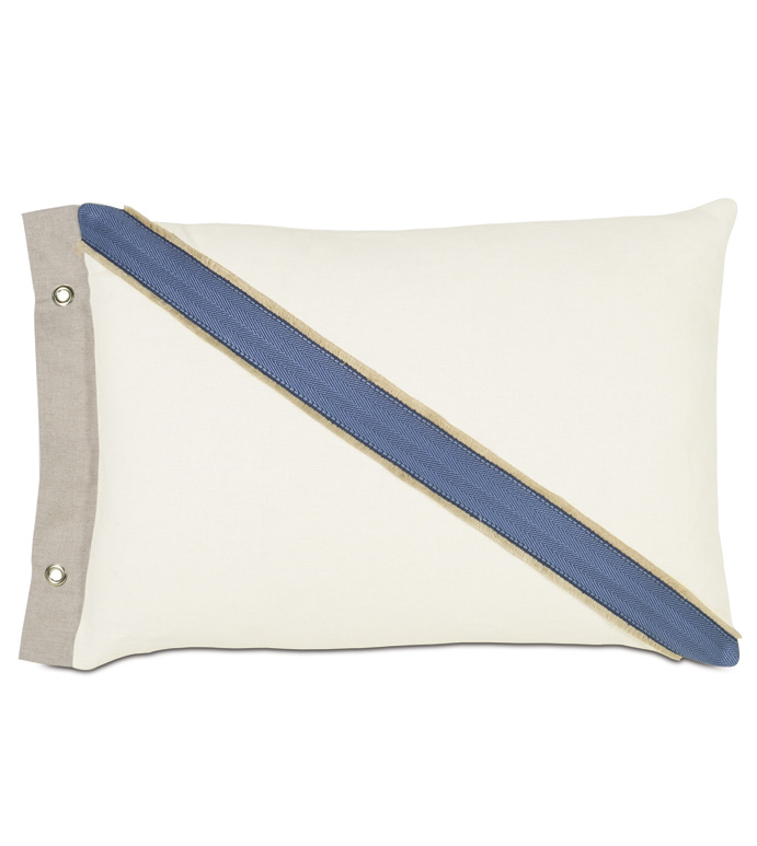 Maritime Coastal Accent Pillow in Ivory - ACCENT PILLOW,THROW PILLOW,ACCENT PILLOW,EASTERN ACCENTS,IVORY,LINEN,BORDER,BORDER,GROMMET,