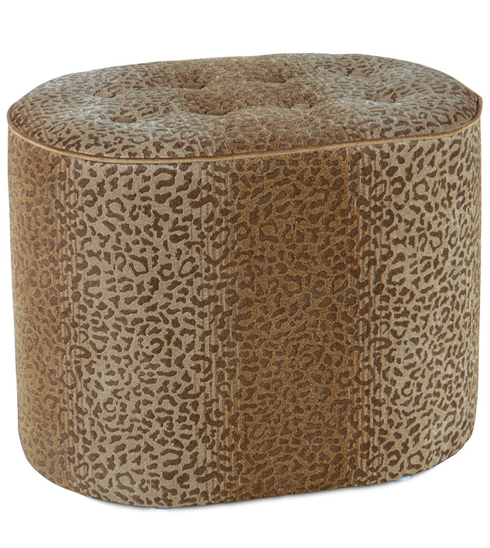 Congo Gold & Brown Oval Ottoman