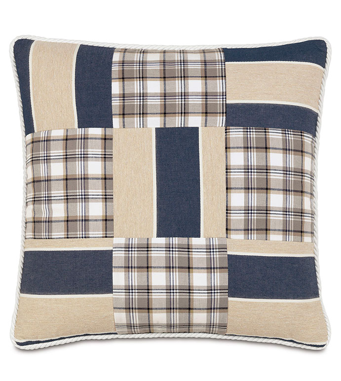Ryder Patchwork - PILLOW,COASTAL PILLOW,TOSS CUSHION,THROW PILLOW,SQUARE PILLOW,PLAID PILLOW,CUSTOMIZABLE PILLOW,DOUBLE SIDED PILLOW,WHIMSICAL PILLOW,HIGH END PILLOW,NAUTICAL PILLOW,COLLAGE PILLOW