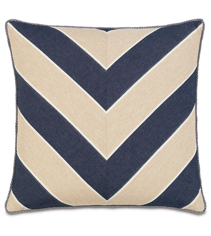 Abbot Indigo Chevron - PILLOW,NAUTICAL PILLOW,CHEVRON PILLOW,TOSS CUSHION,THROW PILLOW,SQUARE PILLOW,COASTAL PILLOW,CUSTOMIZABLE PILLOW,DOUBLE SIDED PILLOW,PREPPY PILLOW,HIGH END PILLOW,MARINE PILLOW